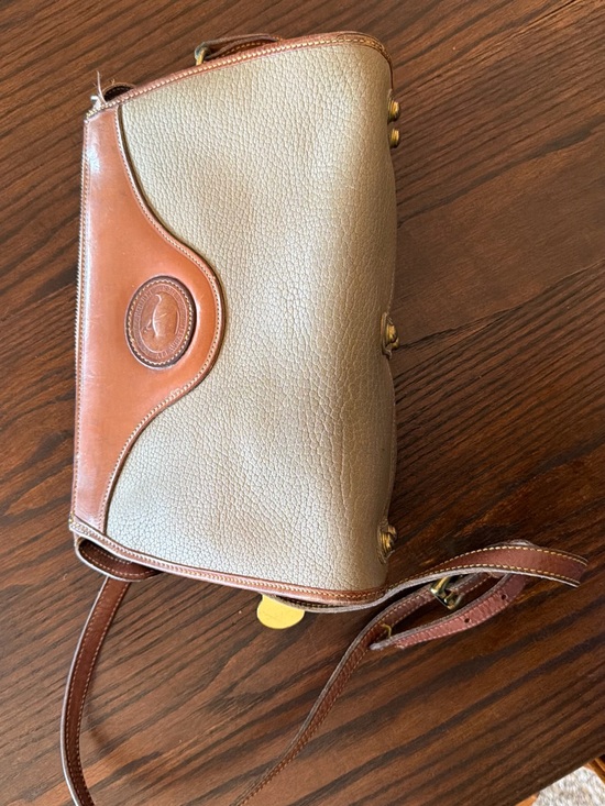 Handbags - Leather Shoulder Bag in Beige and Brown